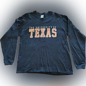 E28 Gildan Black Long-Sleeve 'The University of TEXAS' Graphic Tee, Size L